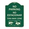 Signmission No Parking No Estacionar Tow Away Zone W/ Graphic Heavy-Gauge Aluminum Sign, 24" x 18", G-1824-23804 A-DES-G-1824-23804 - alternate 1
